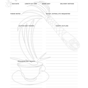 Custom Video Script Note Sheet