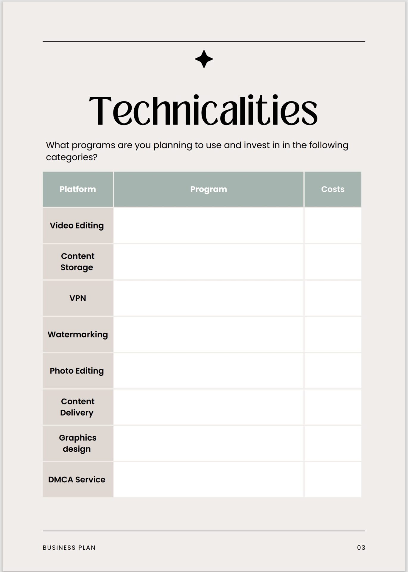 Adult Content Creator Business Plan Template – Strategy & Planning Guide for OnlyFans, Fansly, ManyVids, and Beyond - Image 6