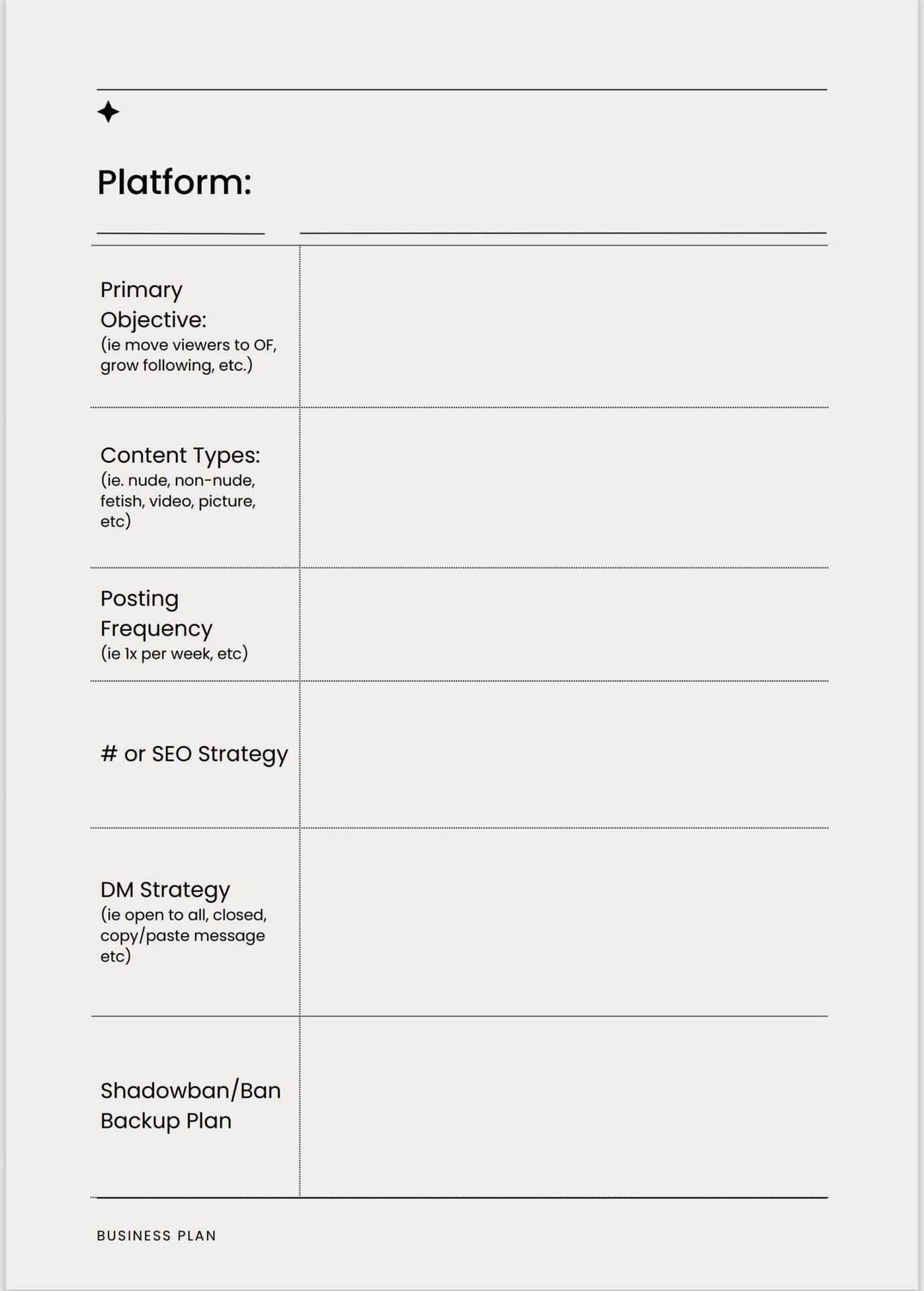 Adult Content Creator Business Plan Template – Strategy & Planning Guide for OnlyFans, Fansly, ManyVids, and Beyond - Image 8